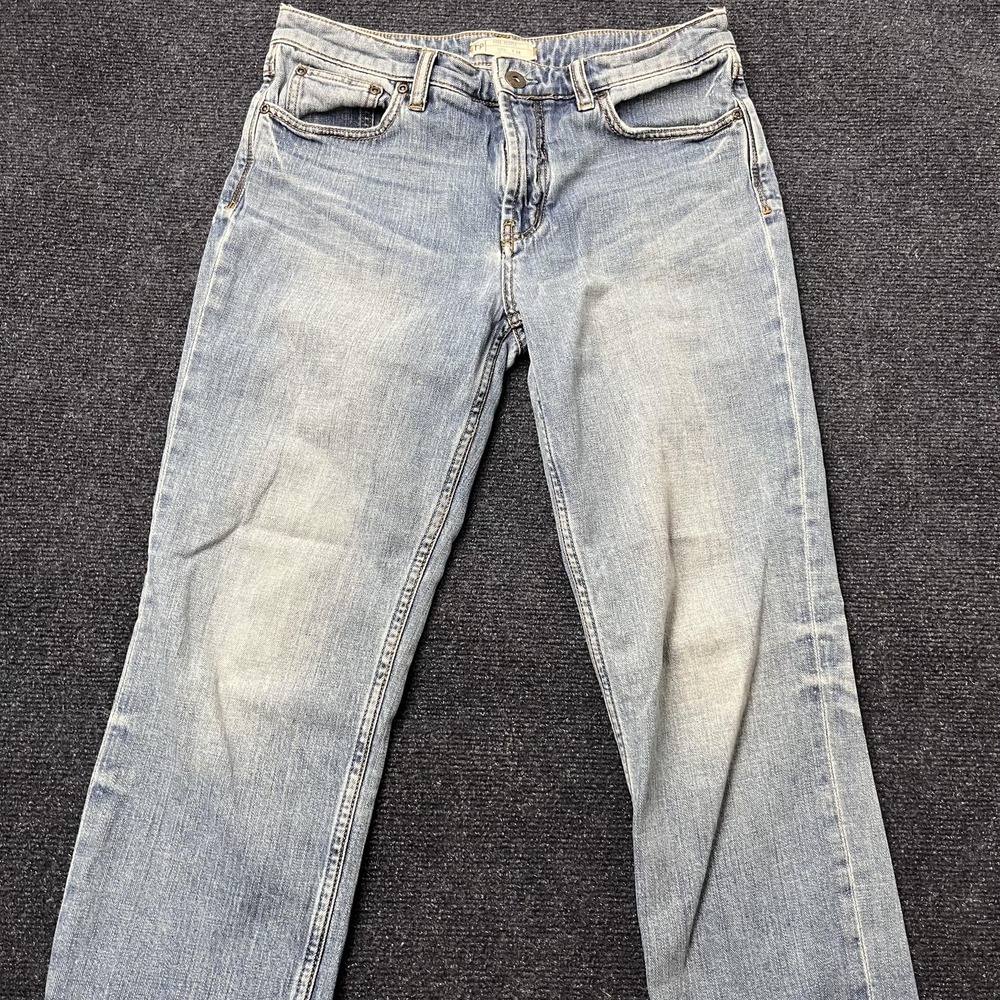 Free People Jeans Womens W 28 Light Wash Mid Rise Straight Relaxed Blue Denim
